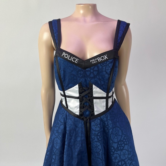 Hot Topic Dresses & Skirts - Hot Topic Doctor Dr Who Tardis Public Call Box Cosplay Dress 2009 Police BBC UU1
